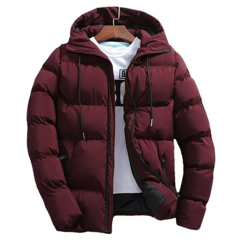 2022 Winter Men Thickened Cotton Hooded Short Jacket