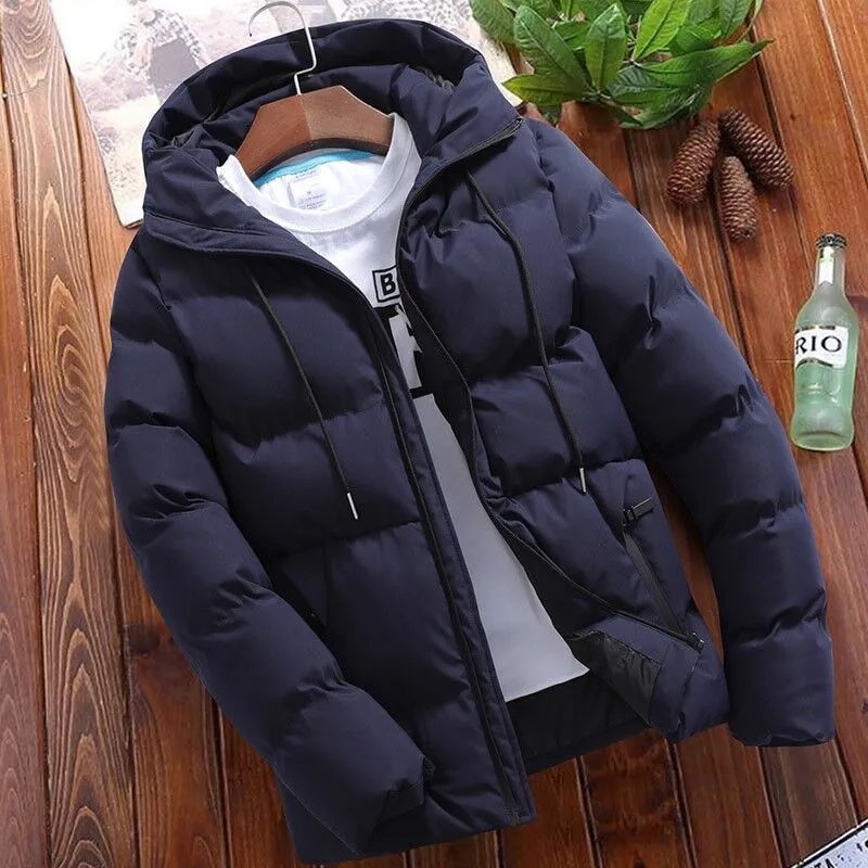 2022 Winter Men Thickened Cotton Hooded Short Jacket