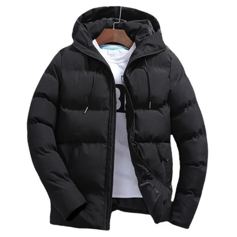 2022 Winter Men Thickened Cotton Hooded Short Jacket