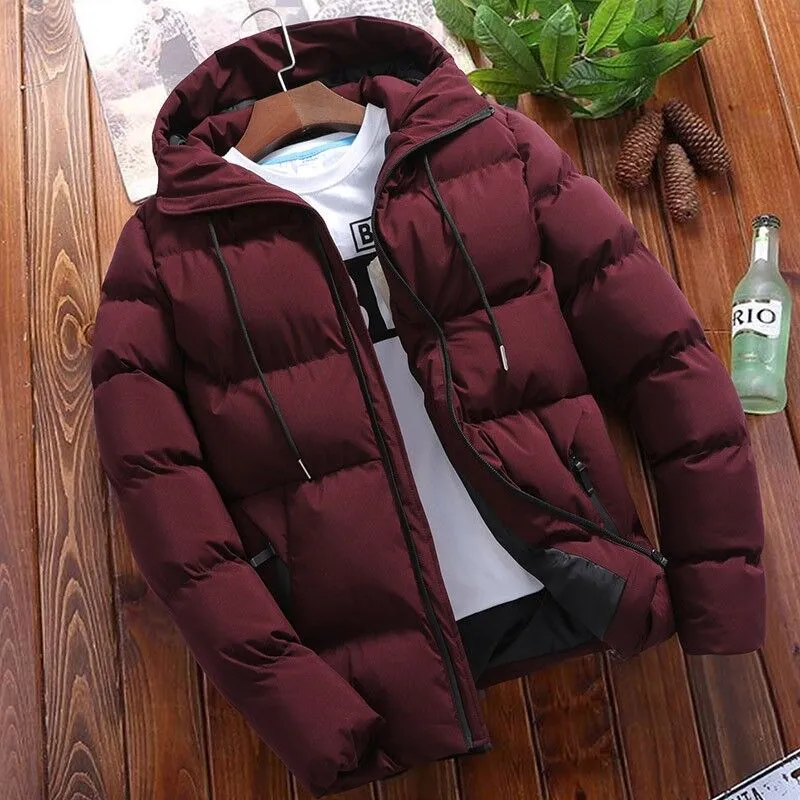 2022 Winter Men Thickened Cotton Hooded Short Jacket