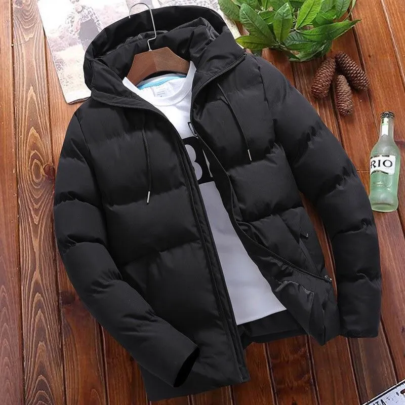 2022 Winter Men Thickened Cotton Hooded Short Jacket