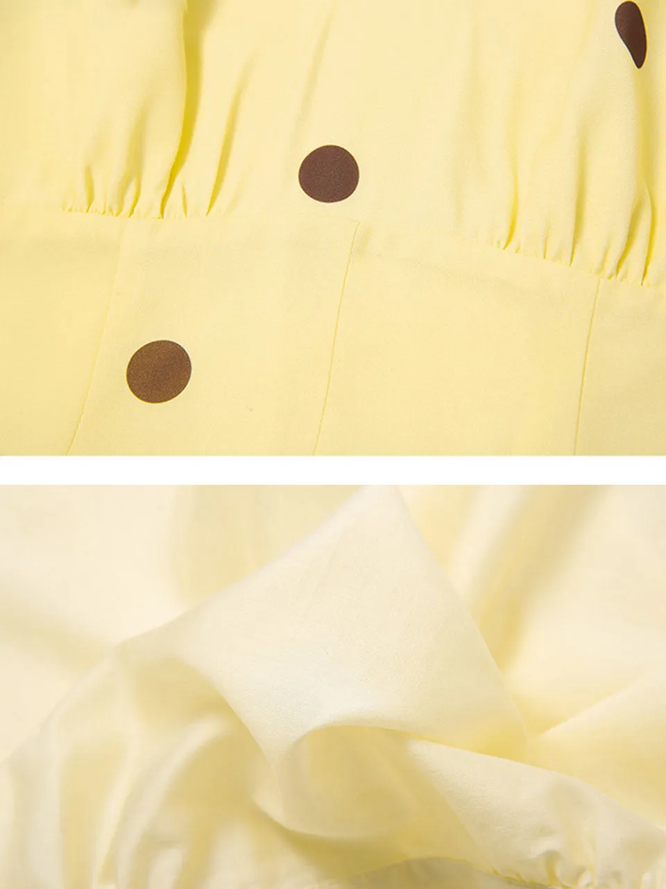 2PS Yellow 1950S Vintage Classic Coat And Spaghetti Strap Polka Dots Dress Suit