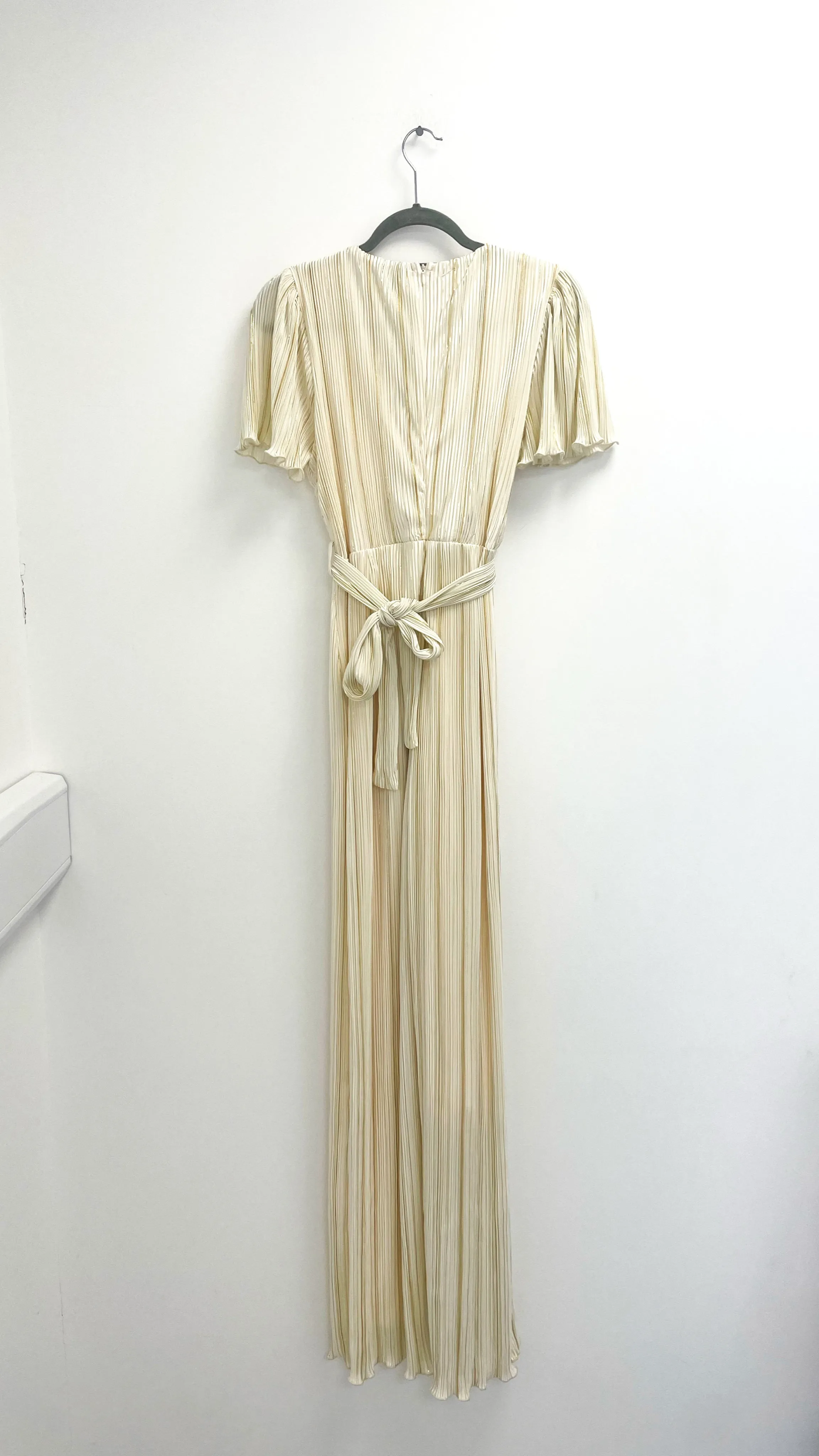 A1683 Stella White & Gold Metallic Jumpsuit