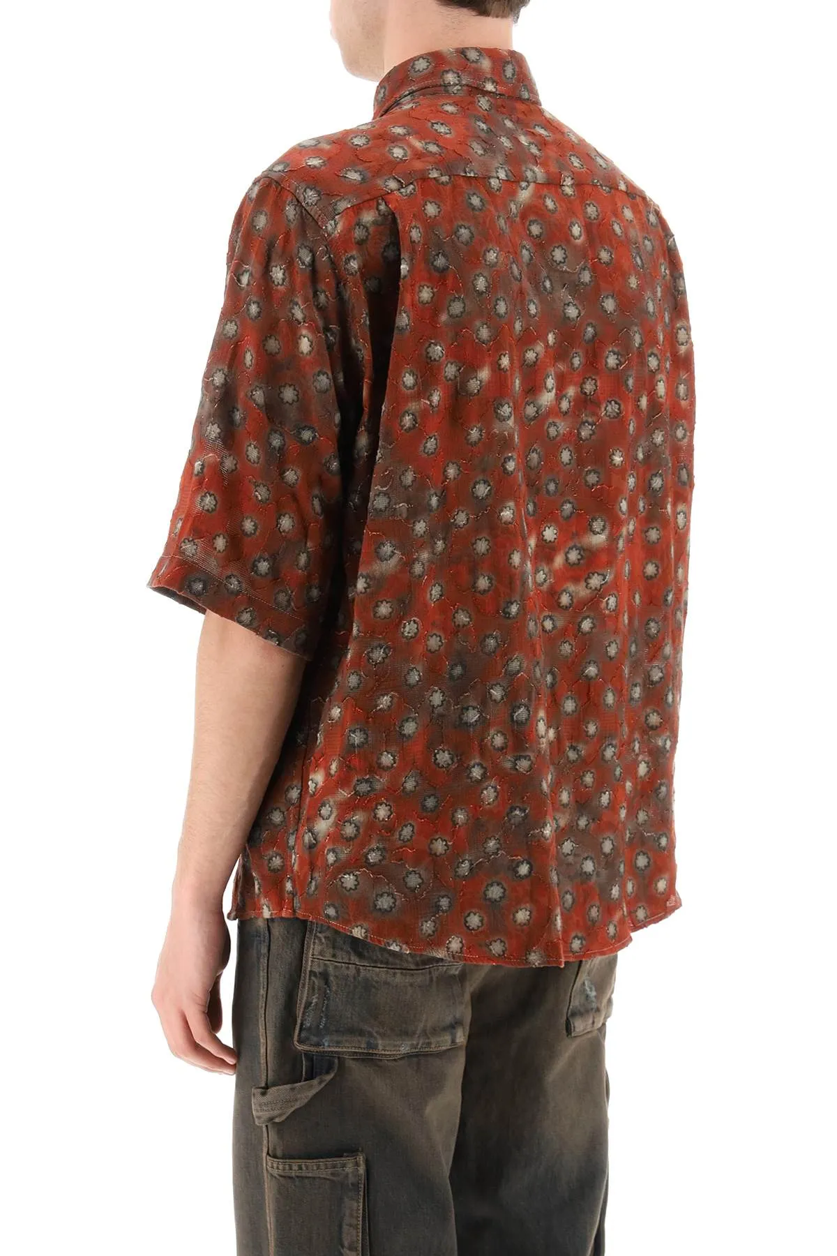 Acne studios short-sleeved jacquard shirt