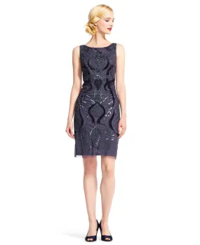 Adrianna Papell - Embellished Bateau Neck Dress AP1E200470