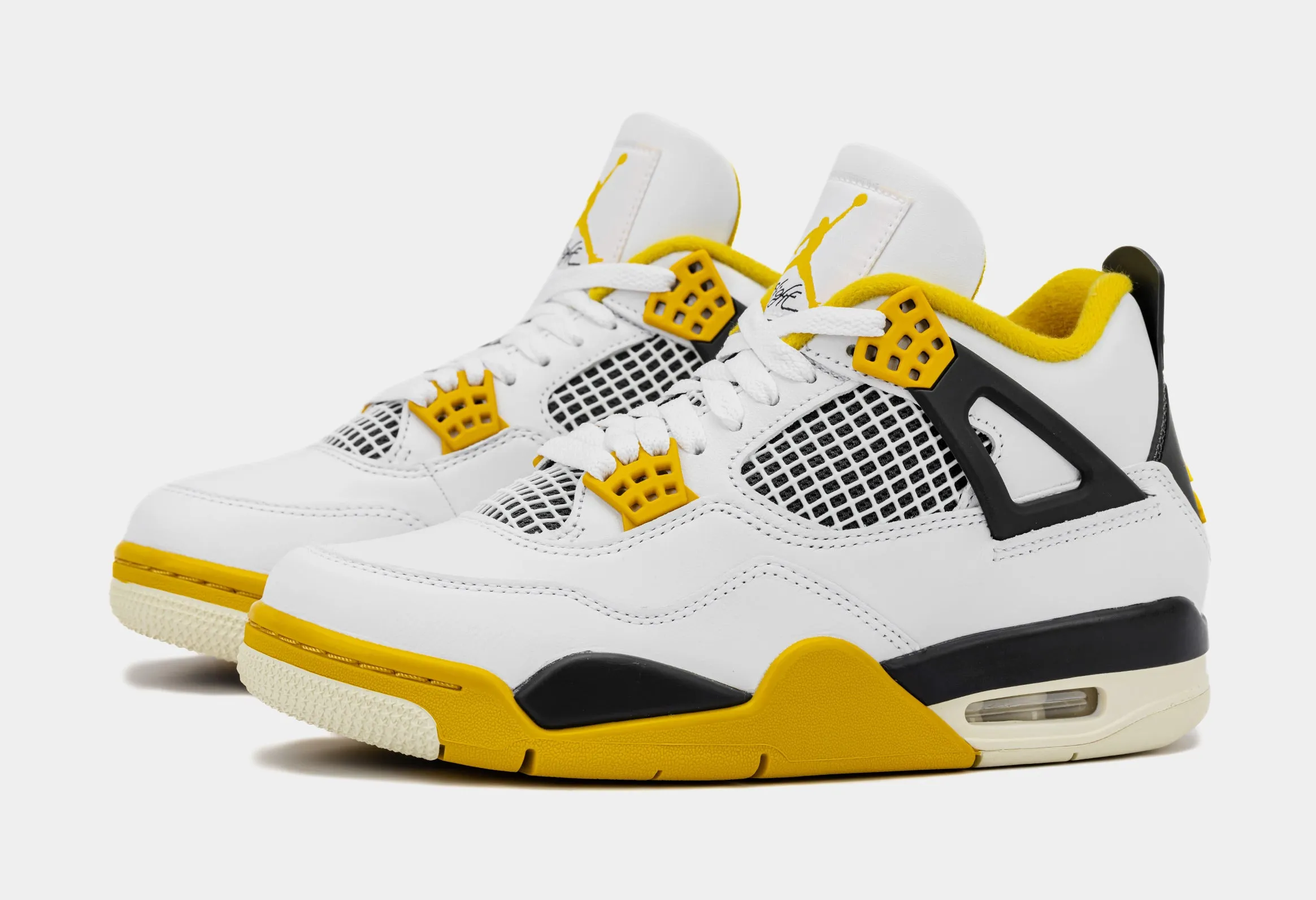 Air Jordan 4 Retro Vivid Sulfur Womens Lifestyle Shoes (White/Coconut Milk/Vivid Sulfur)