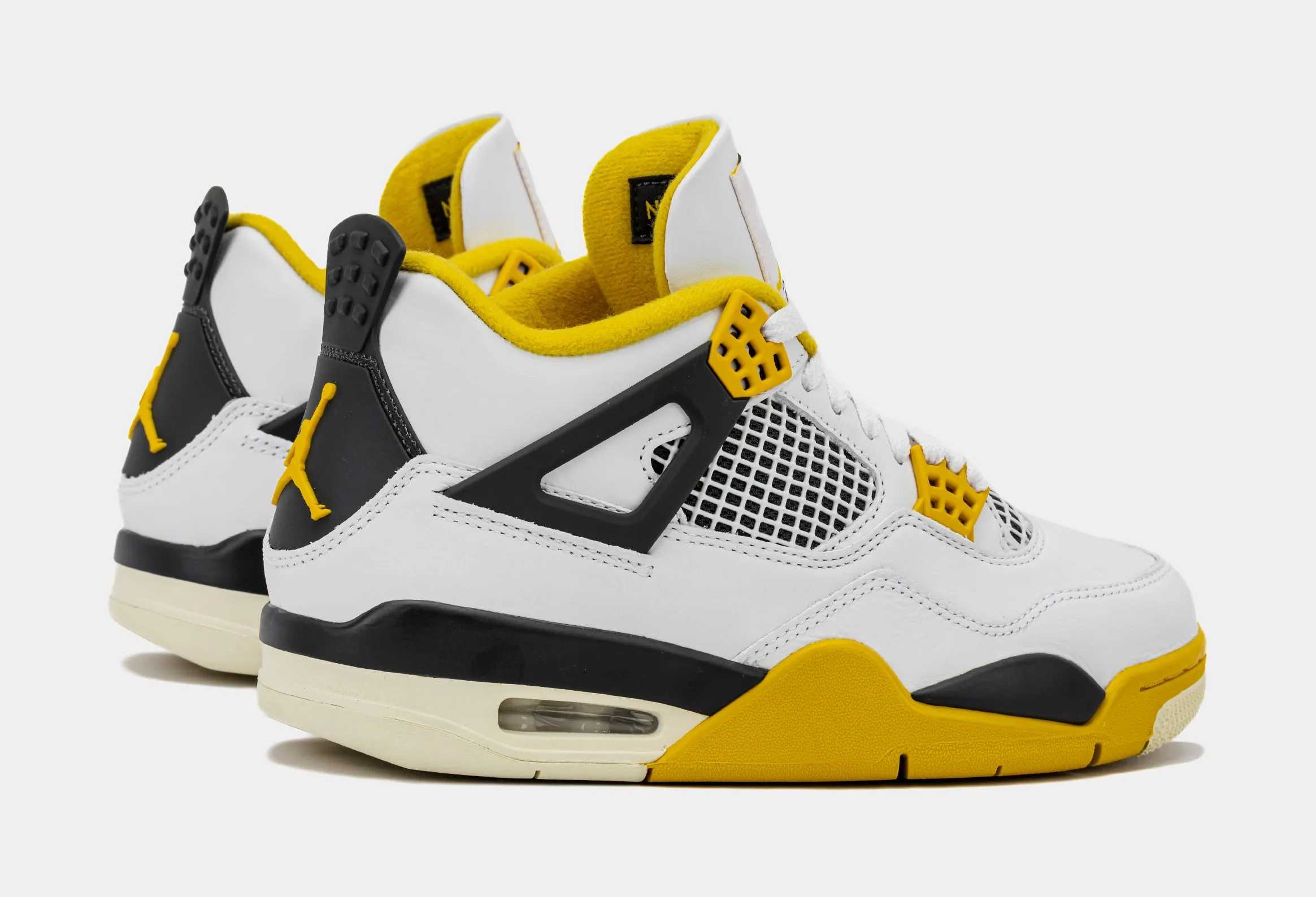 Air Jordan 4 Retro Vivid Sulfur Womens Lifestyle Shoes (White/Coconut Milk/Vivid Sulfur)