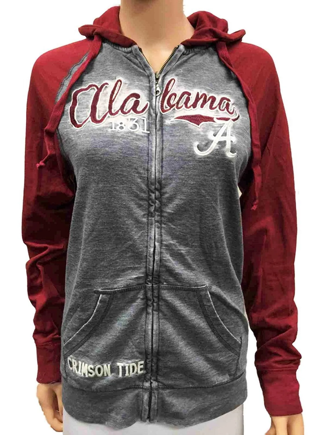 Alabama Crimson Tide Glitter Gear Women Lightweight Full-Zip Soft Fleece Jacket