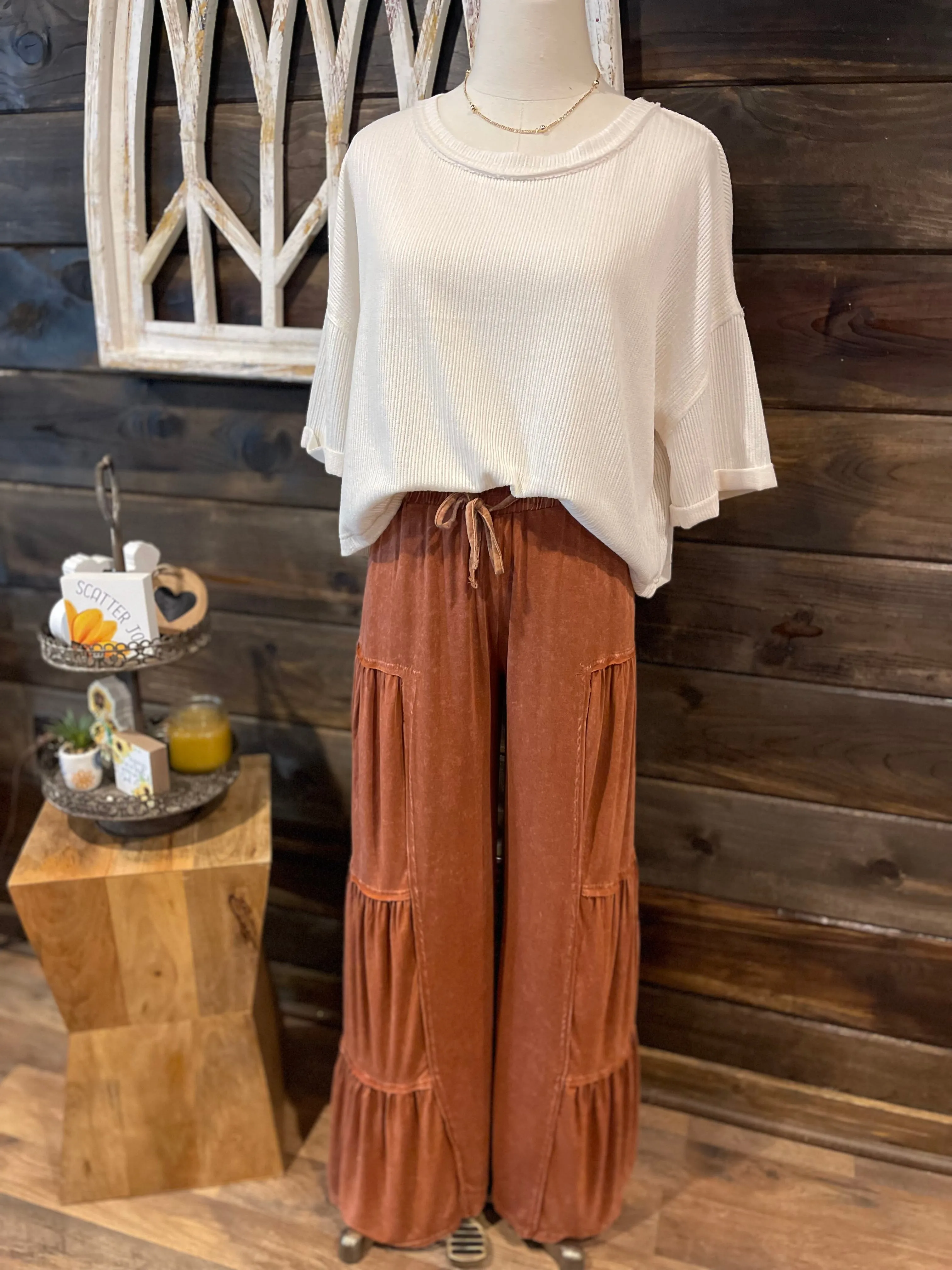 Allison Wide Leg Mineral Wash Pants