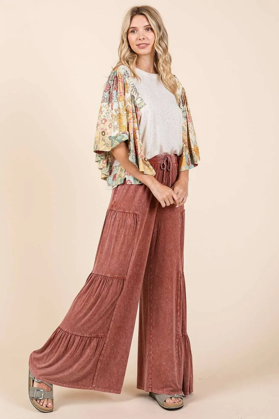 Allison Wide Leg Mineral Wash Pants