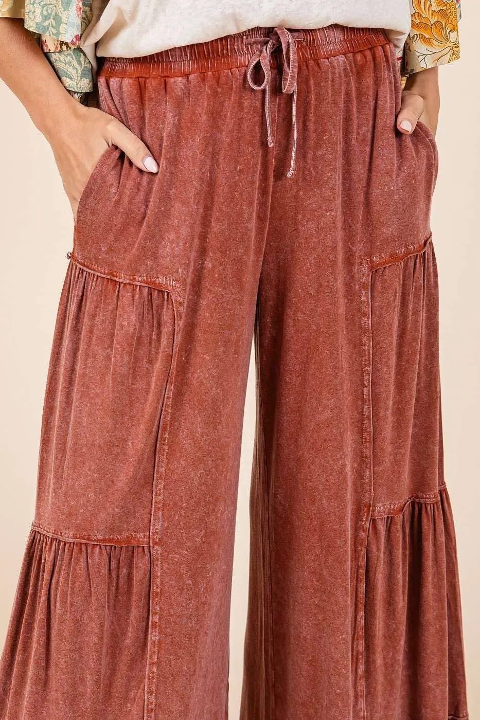 Allison Wide Leg Mineral Wash Pants