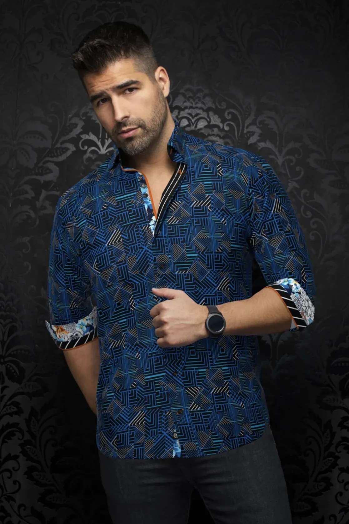 Au Noir Shirt | ARIENZO, Blue