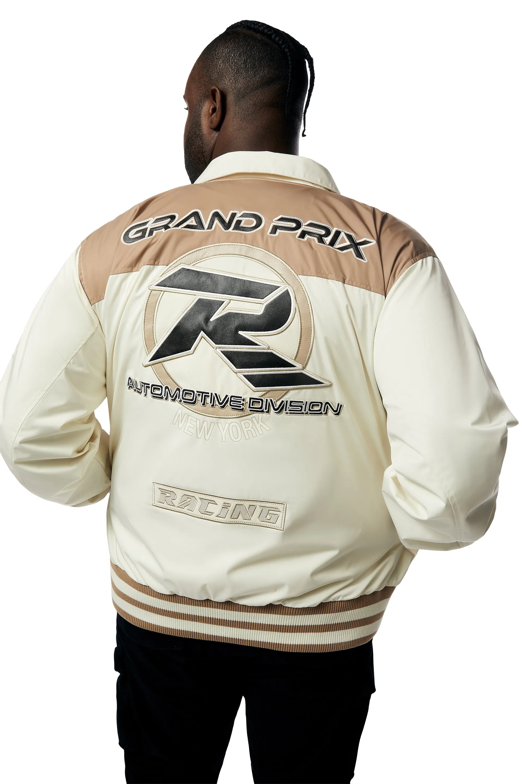 Big and Tall - Windbreaker Racing Jacket - Chalk