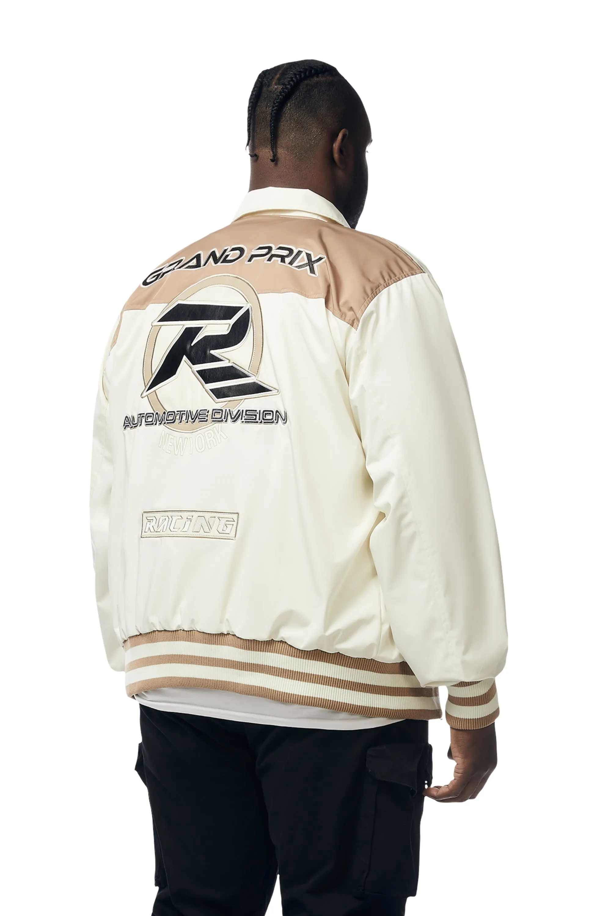 Big and Tall - Windbreaker Racing Jacket - Chalk