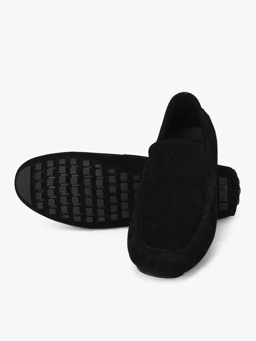 Black Suede Driving Loafers