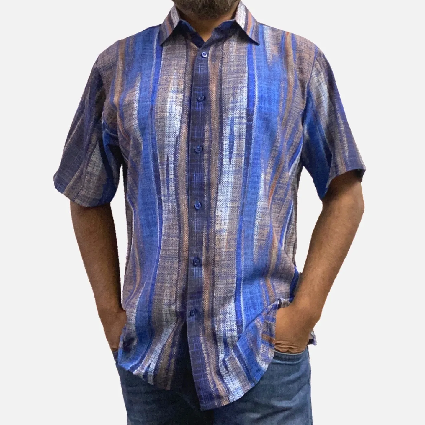 Blue Summer Short Sleeve Shirt | Classic Fit