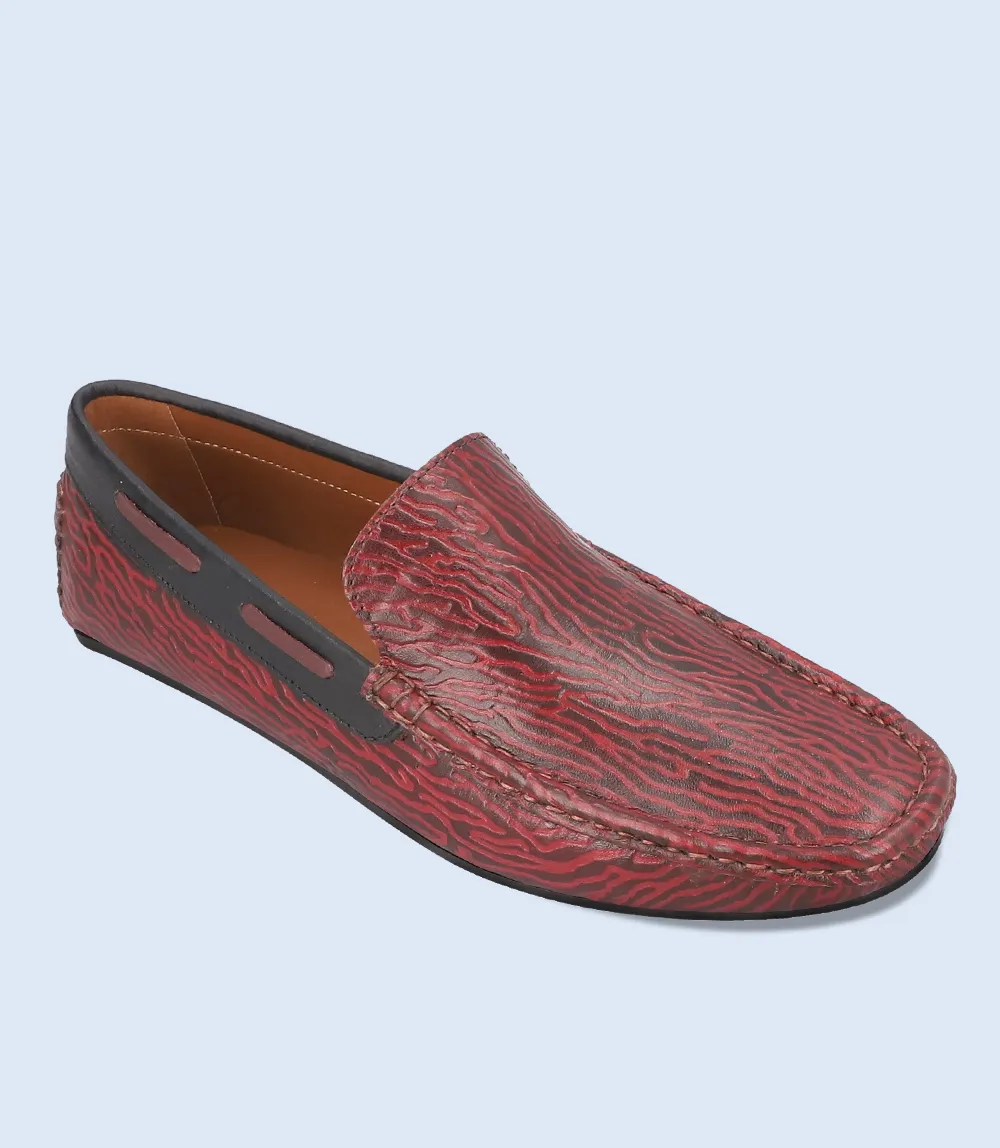 BM4256-MAROON-Men Driving Moccasins