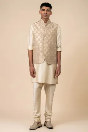 Brocade Kurta Bundi Set