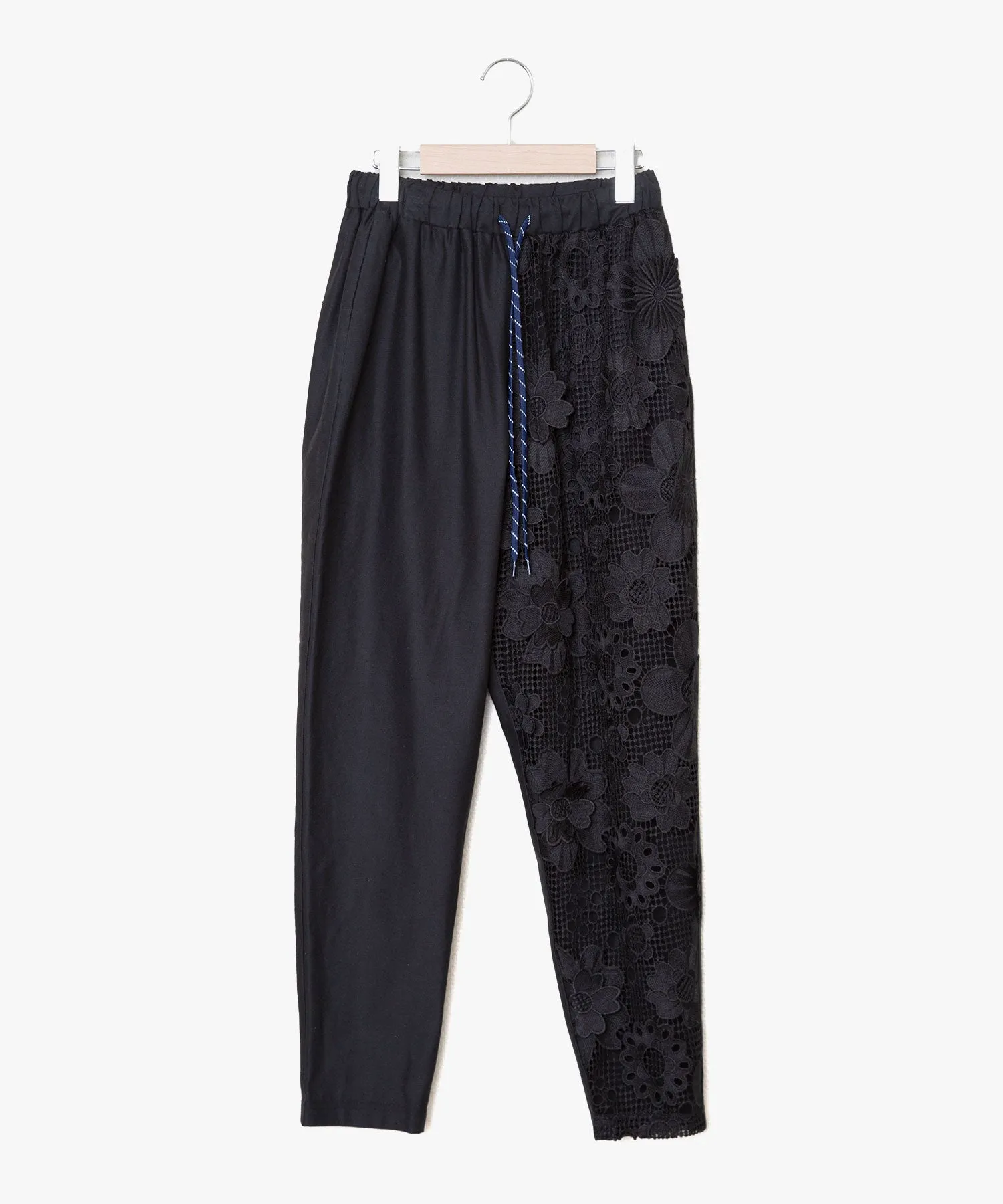 BSD25SS-17  Flower Lace Relax Pants BLACK