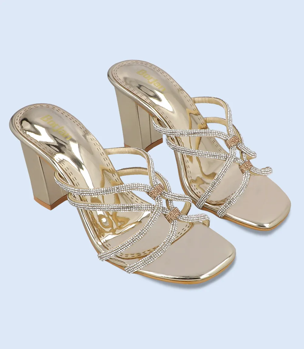 BW8690-DULL GOLD-Women Formal Slipper Heels