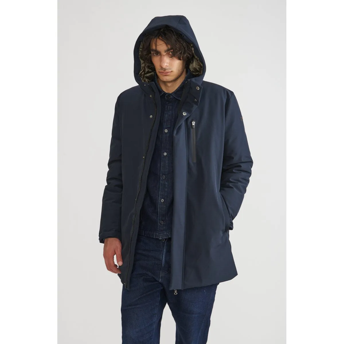 Canadian Parka for men with zip pockets and hood City CN.G221352/DKNAV dark blue 