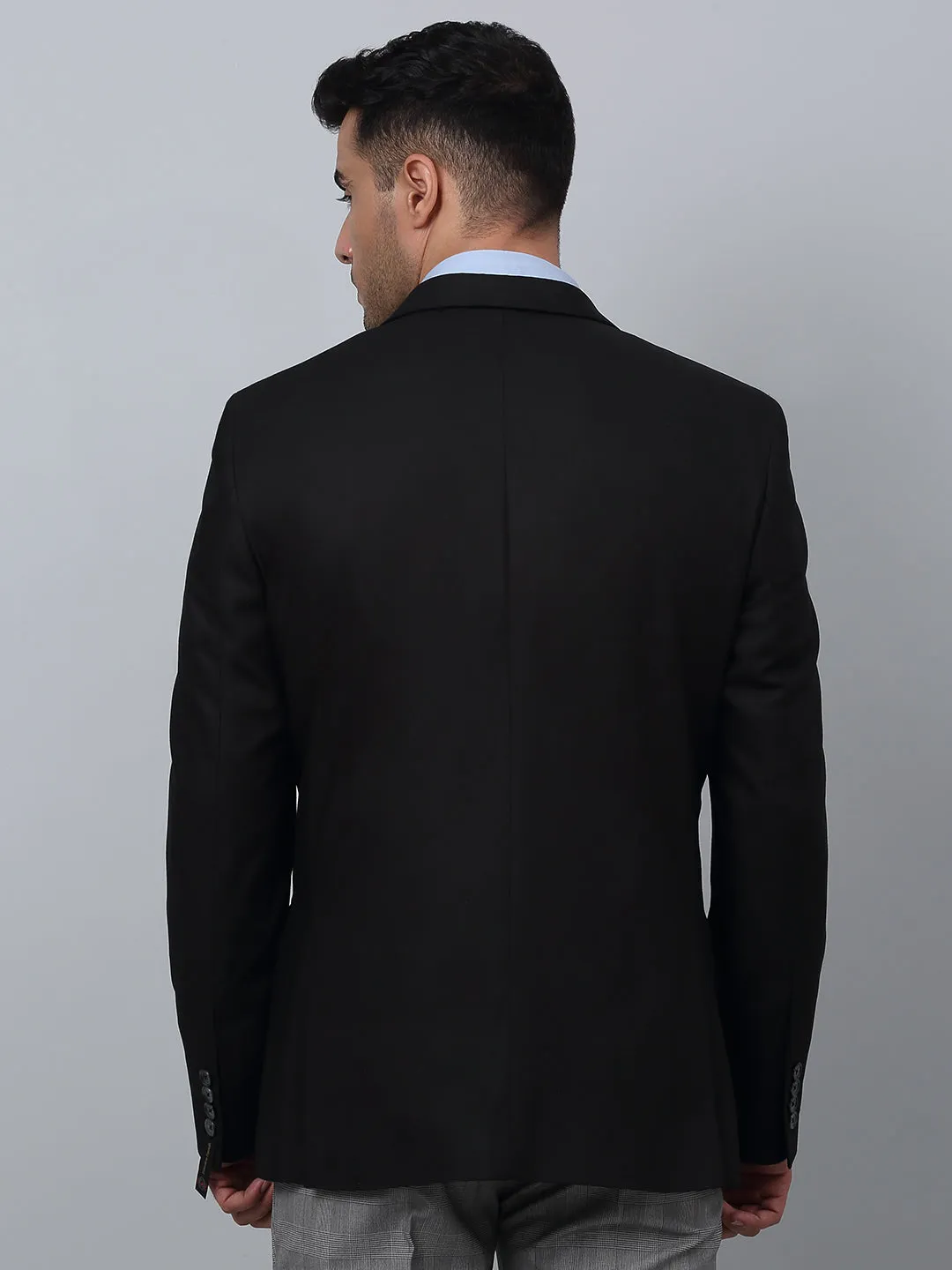 Cantabil Black Solid Full Sleeves Formal Blazer For Men