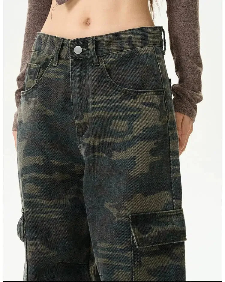 Cargo Pants with Camo Pattern