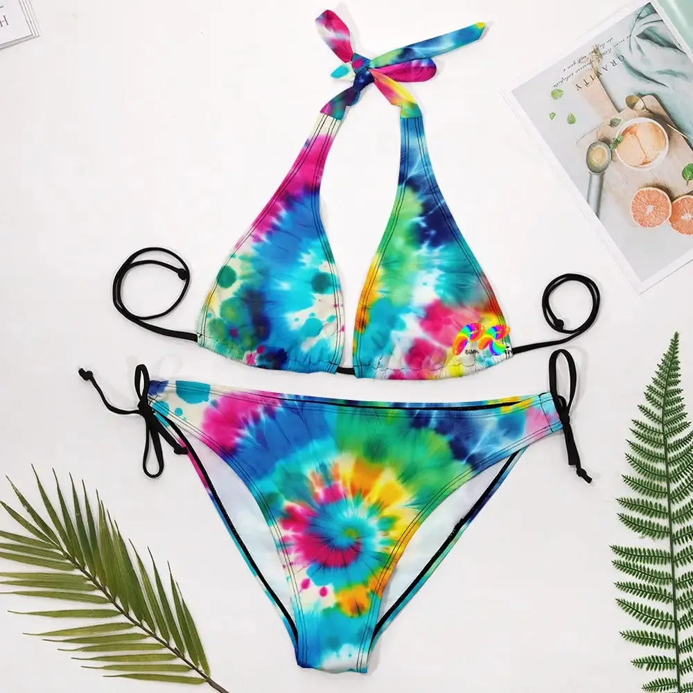 Color Swirl Tie Dye Plus Size Bikini