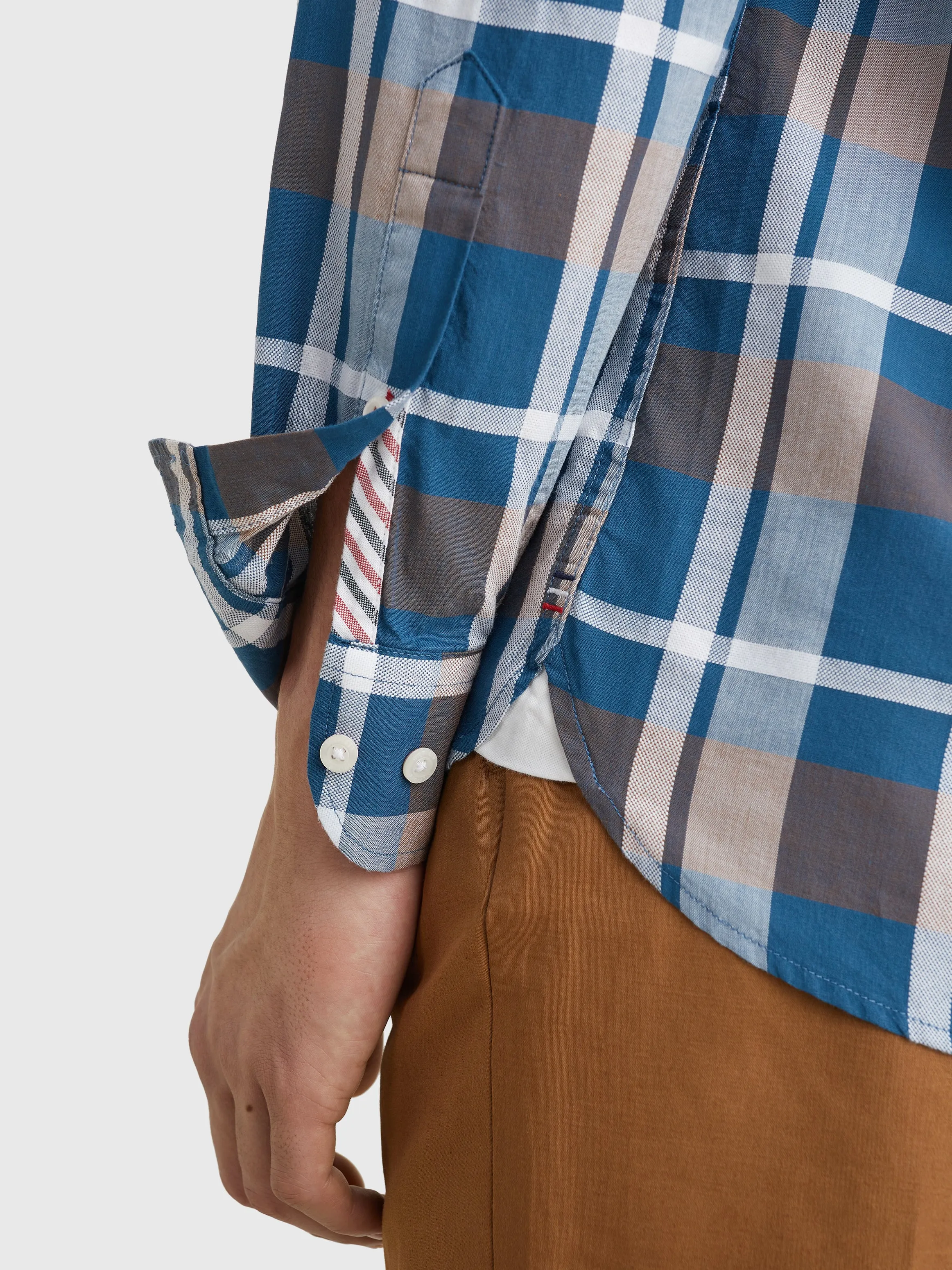 Combo Check Regular Fit Shirt - Blue Dock/White