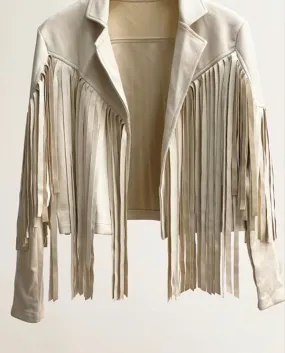 Concert faux suede fringe jacket