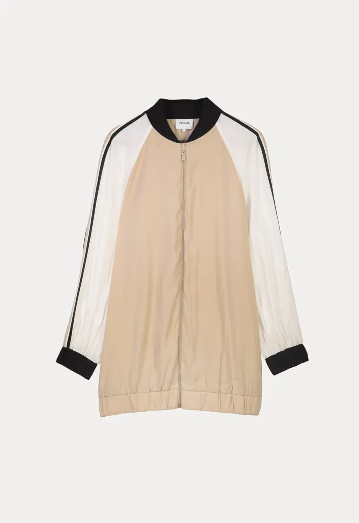 Contreast Jersey Zipped Jacket