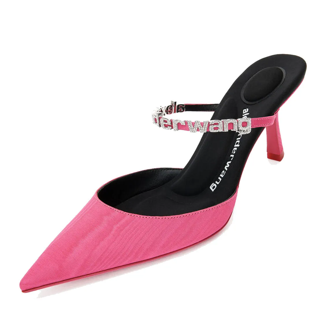 Delphine 65 Logo Strap Mule, Pink