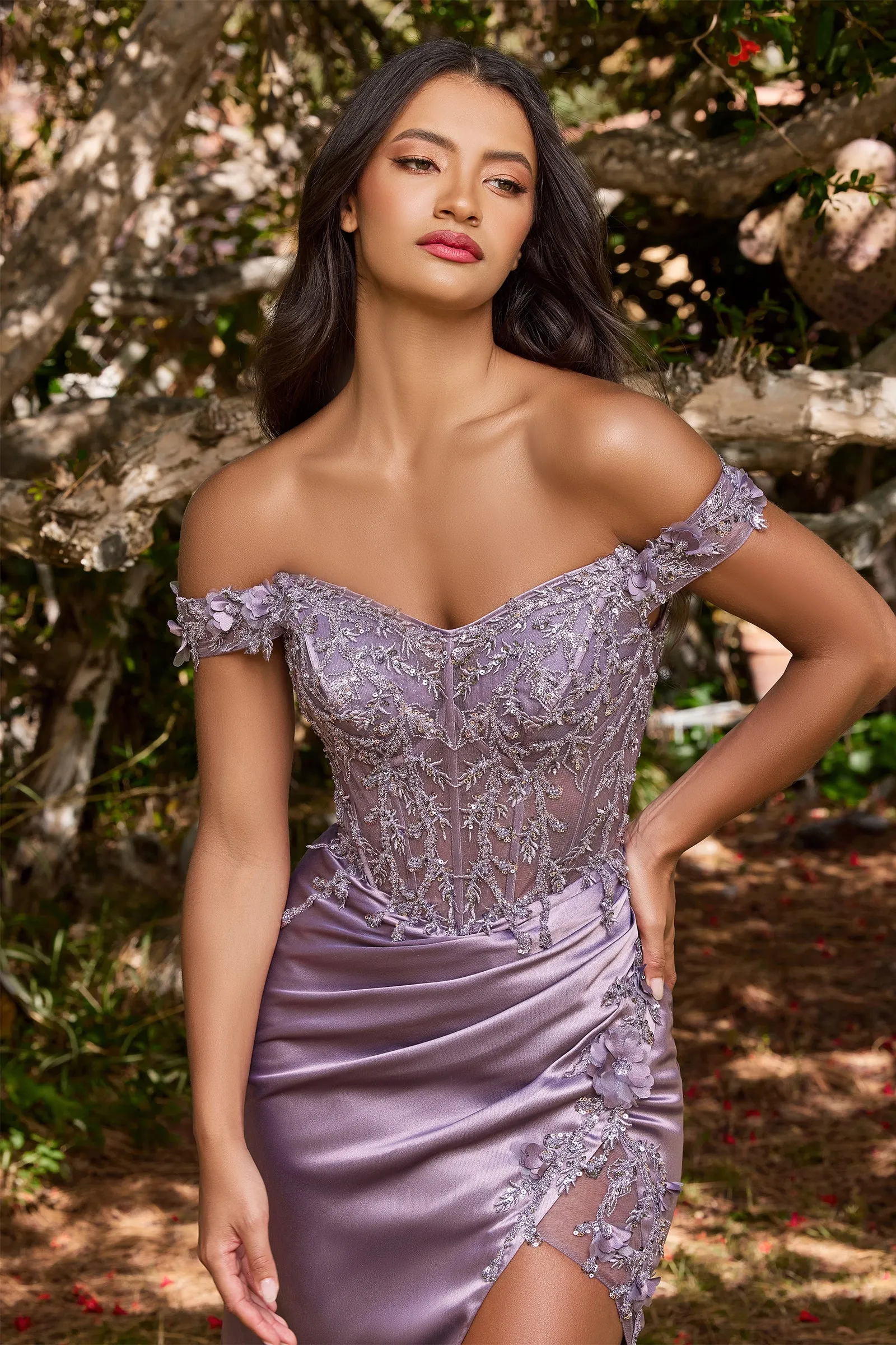 Euphoria | Floral Off the Shoulder Gown | LaDivine CD0186