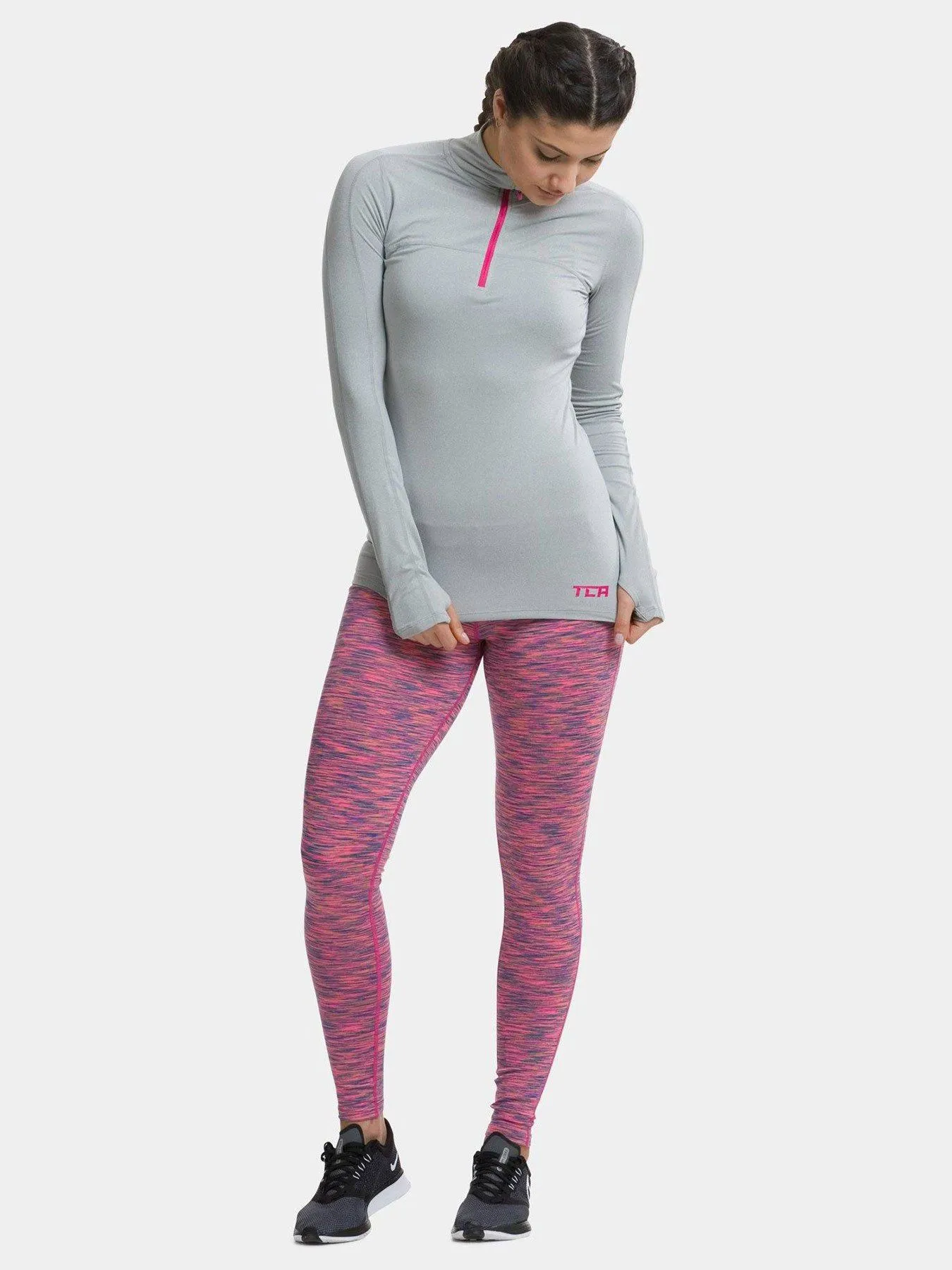 Fusion Half Zip Running Top For Women With Thumbholes & Back Zip Pocket