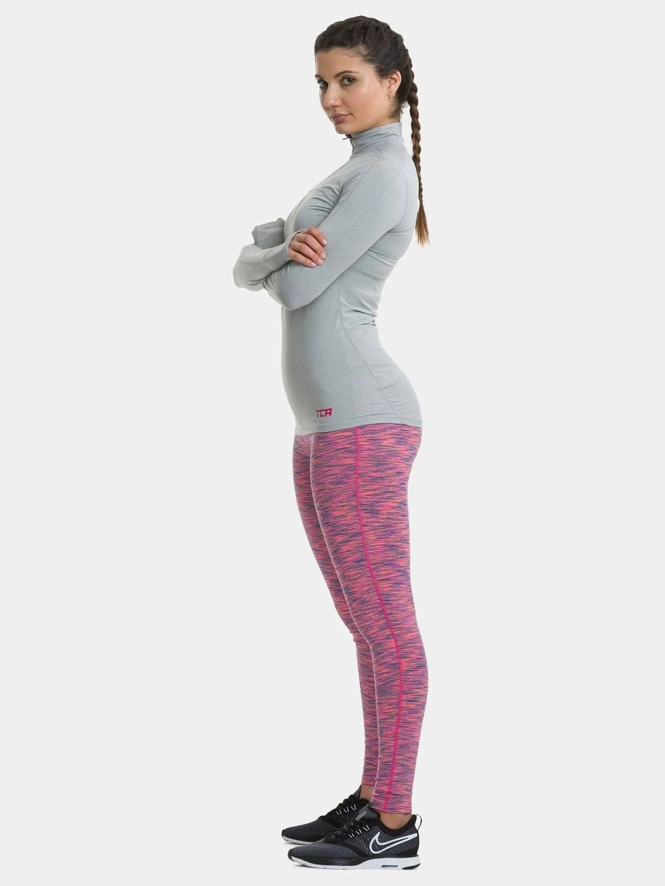 Fusion Half Zip Running Top For Women With Thumbholes & Back Zip Pocket