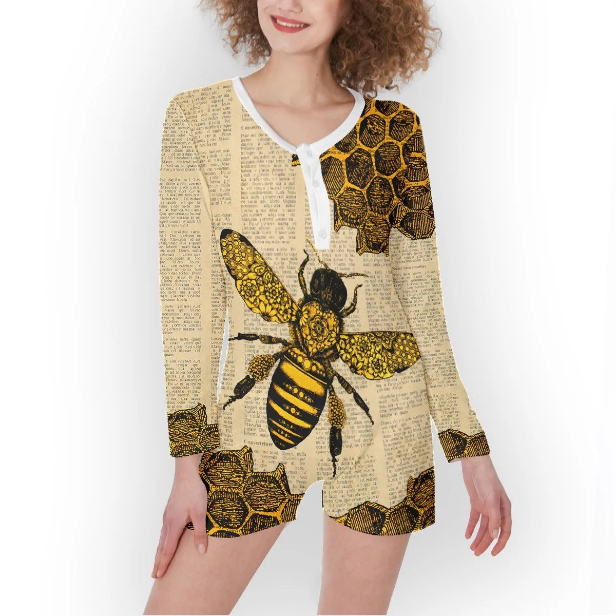 Gearhuman 3D Bee One Women Piece Pajamas