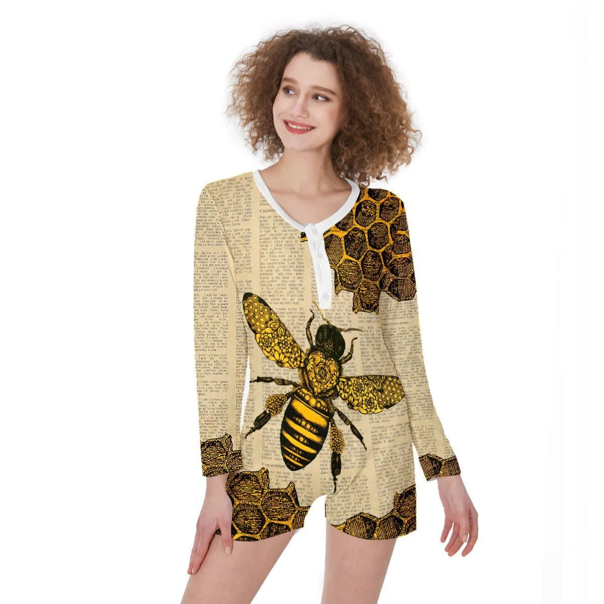 Gearhuman 3D Bee One Women Piece Pajamas