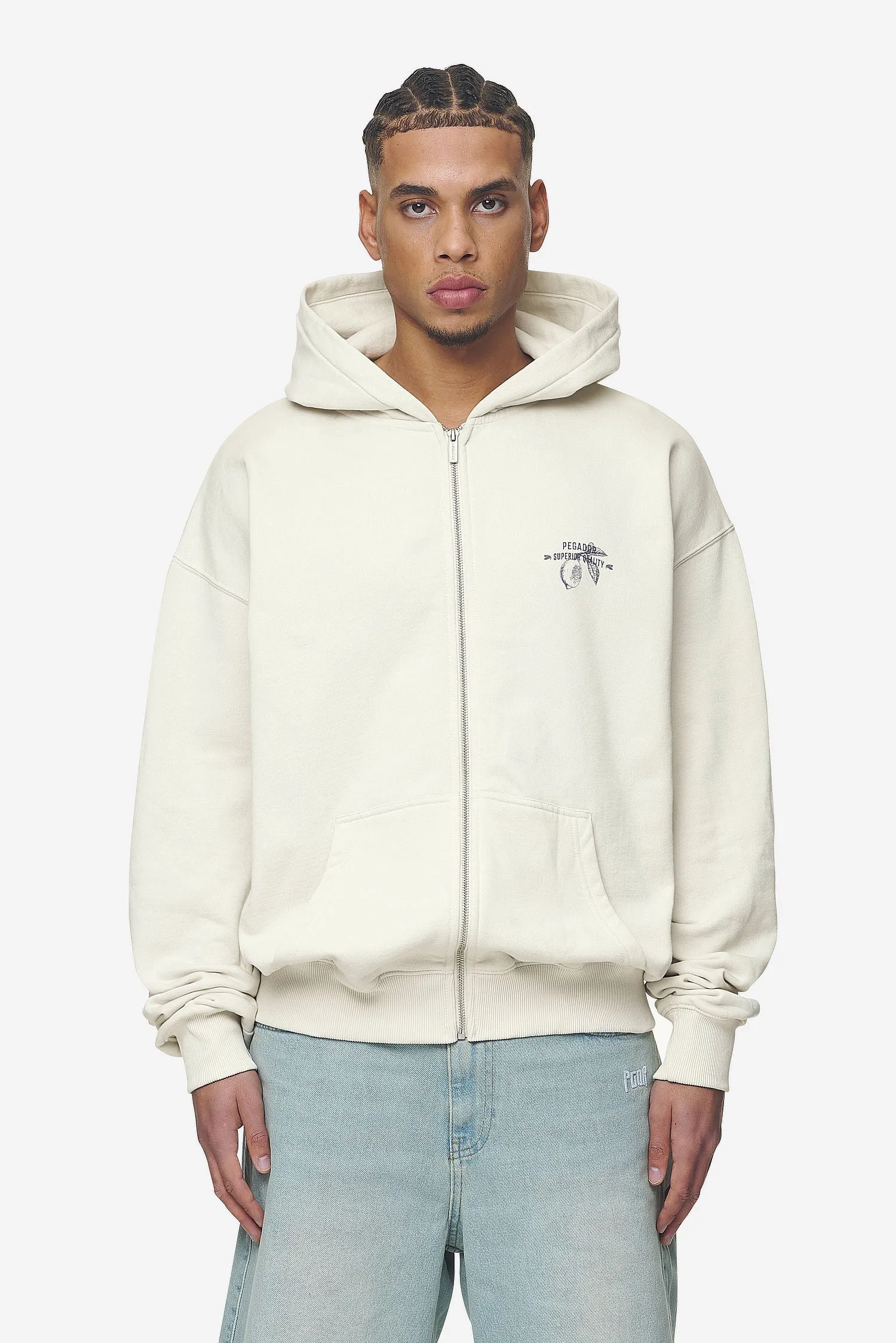 Goret Oversized Sweat Jacket Washed Salty Cream