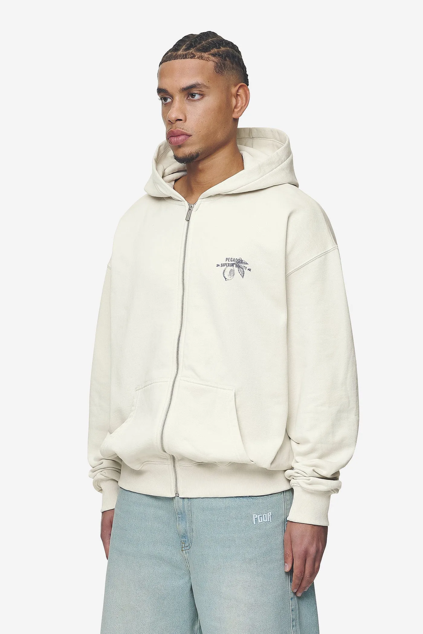 Goret Oversized Sweat Jacket Washed Salty Cream