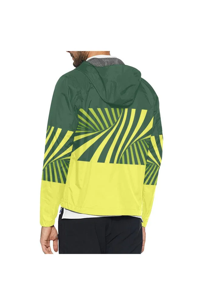 Green Illusion All Over Print Windbreaker for Men (Model H23)