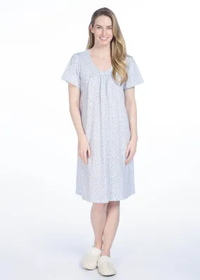 Grey/Pink Floral Night Gown