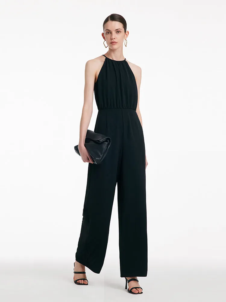 Halter Camisole Gathered Waist Jumpsuit