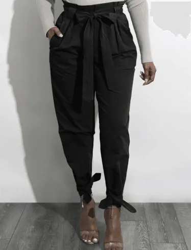 HAREM PANTS WITH TIE-UP ANKLE