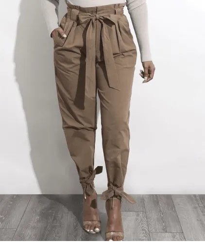 HAREM PANTS WITH TIE-UP ANKLE