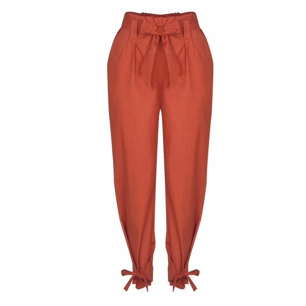 HAREM PANTS WITH TIE-UP ANKLE