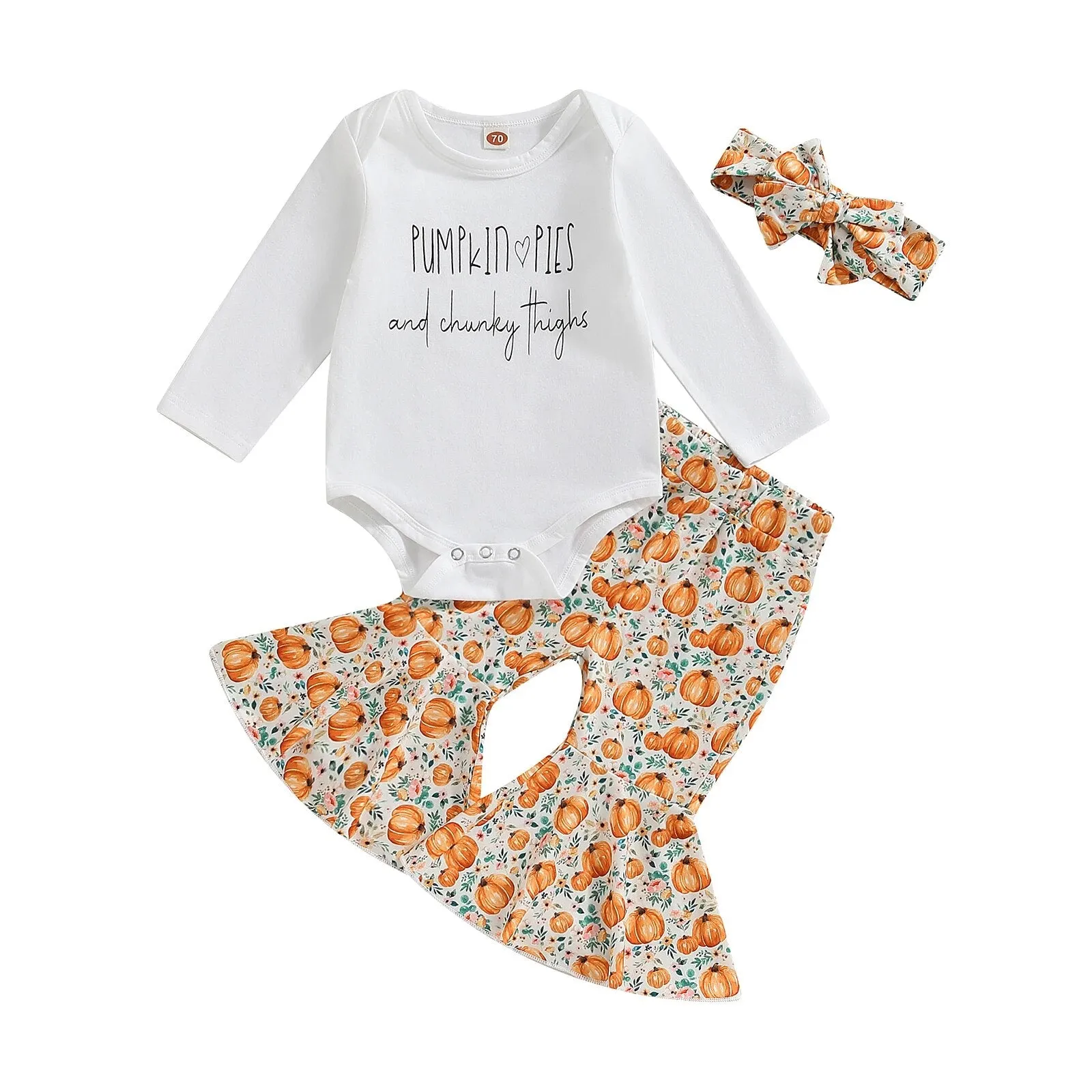 Infant Baby Girls Thanksgiving Clothes 3pcs Set