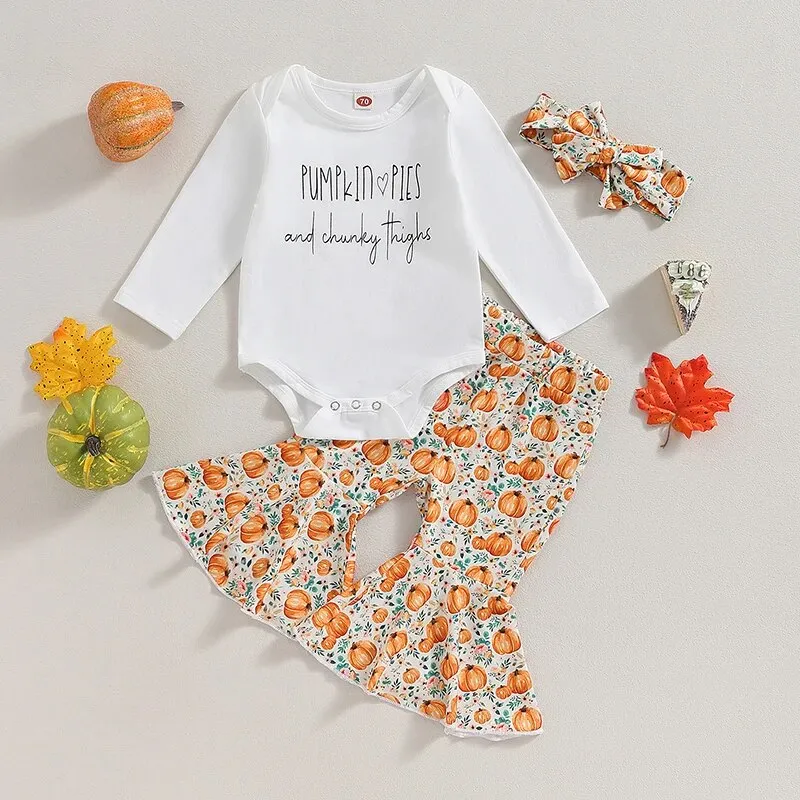 Infant Baby Girls Thanksgiving Clothes 3pcs Set