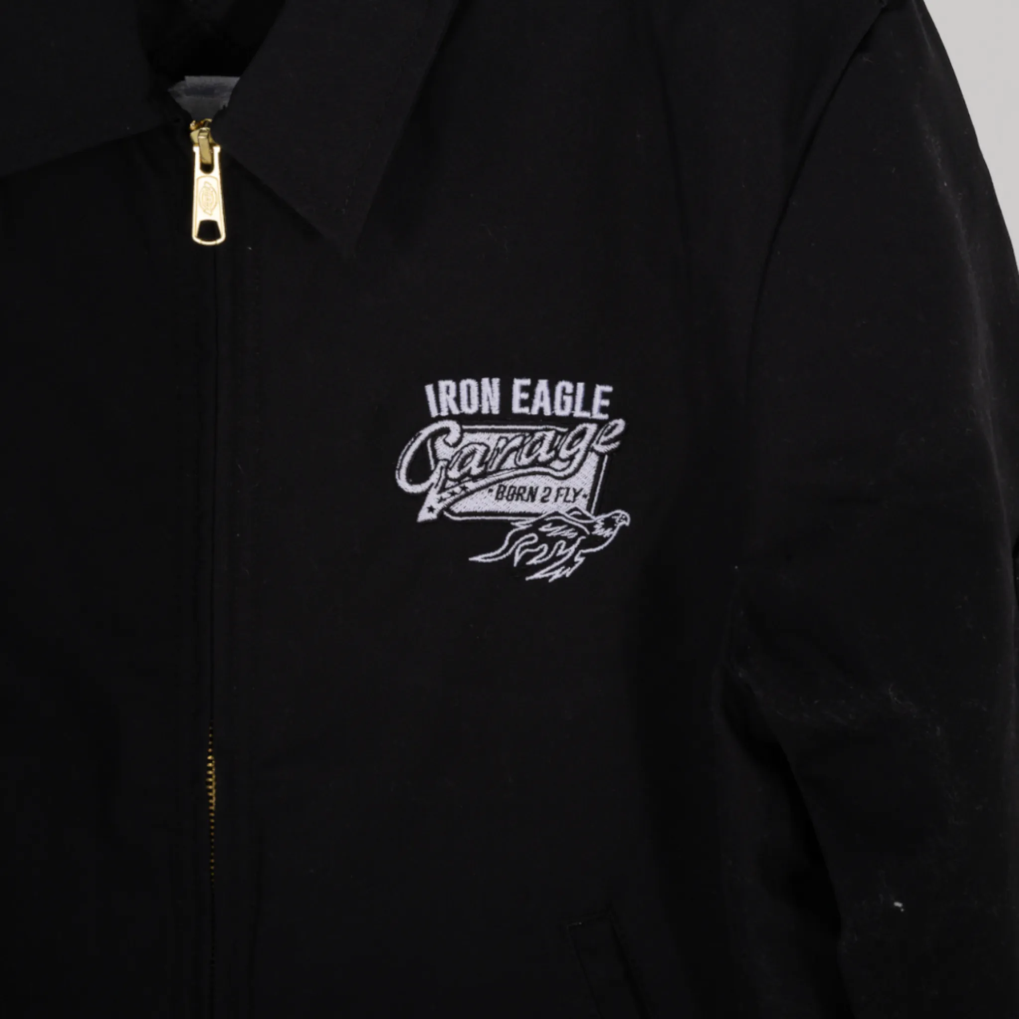 Iron Eagle Garage Mechanic Jacket . Black / White