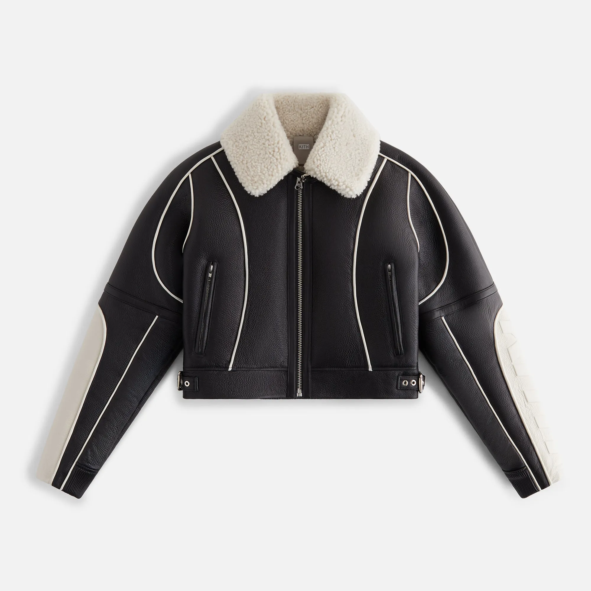 Kith Women Amani Moto Shearling Bomber - Black