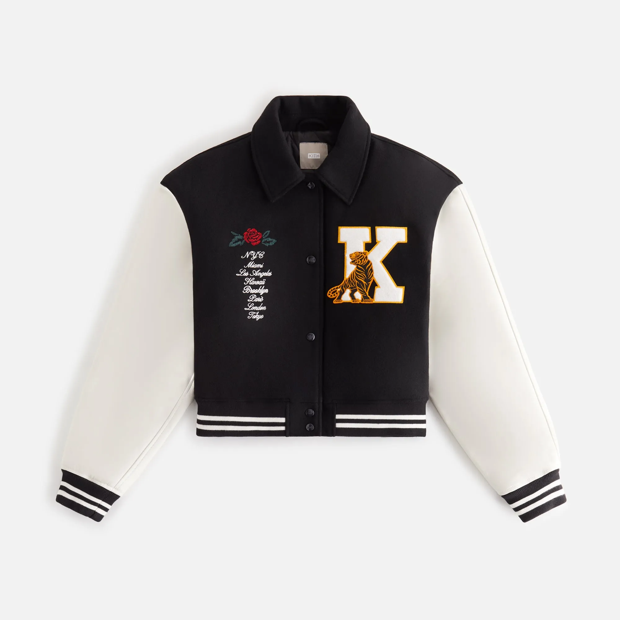 Kith Women Campbell Cropped Varsity Jacket - Black